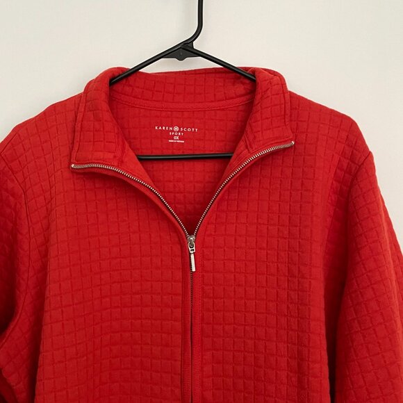 Karen Scott Quilted Zip Front Jacket Burnt Orange 0X - Picture 3 of 6
